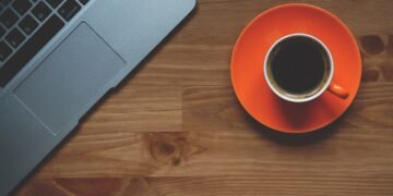 Computer and coffee