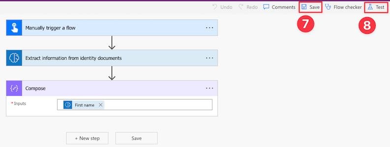Save and test the flow